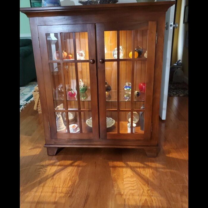 Kyles 38'' Wide Solid Wood Curio Cabinet with Lighting