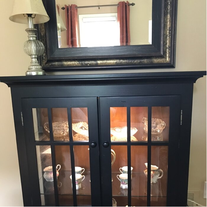 Kyles 38'' Wide Solid Wood Curio Cabinet with Lighting