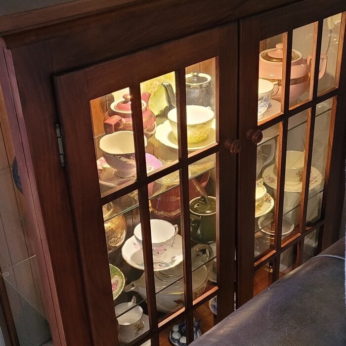 Kyles 38'' Wide Solid Wood Curio Cabinet with Lighting
