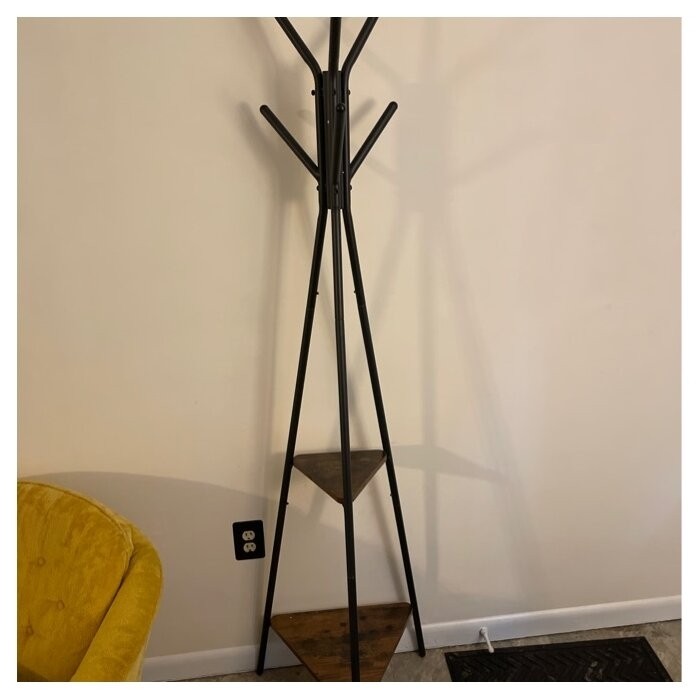 Lakwanzaa 19.3'' Wide Freestanding Coat Rack with Storage