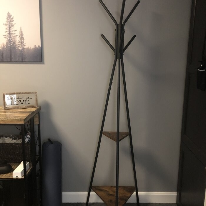 Lakwanzaa 19.3'' Wide Freestanding Coat Rack with Storage