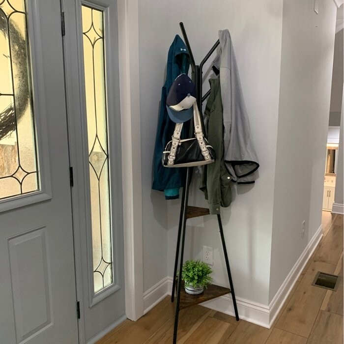 Lakwanzaa 19.3'' Wide Freestanding Coat Rack with Storage