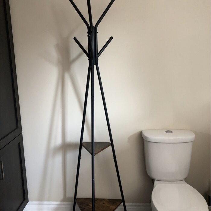 Lakwanzaa 19.3'' Wide Freestanding Coat Rack with Storage