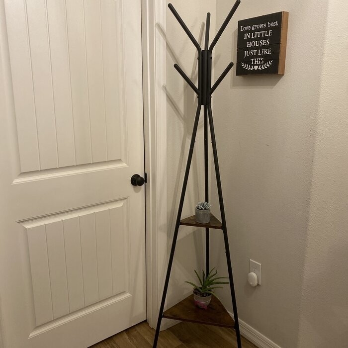 Lakwanzaa 19.3'' Wide Freestanding Coat Rack with Storage