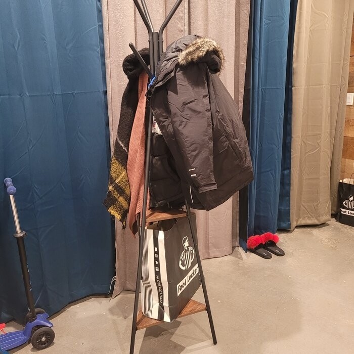 Lakwanzaa 19.3'' Wide Freestanding Coat Rack with Storage