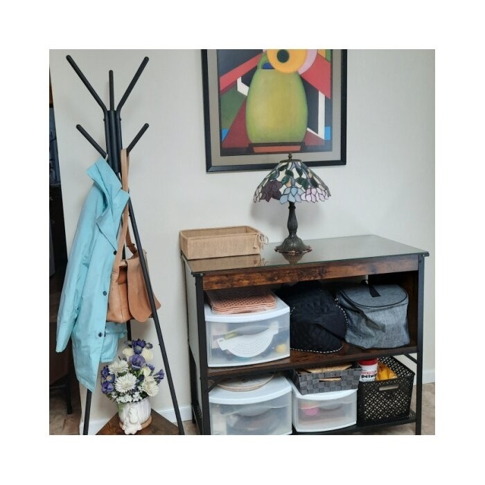 Lakwanzaa 19.3'' Wide Freestanding Coat Rack with Storage