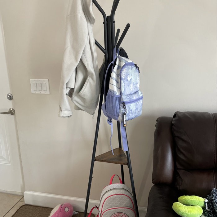 Lakwanzaa 19.3'' Wide Freestanding Coat Rack with Storage