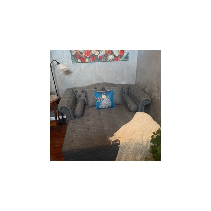 Lamm Tufted Two Flared Arms Chaise Lounge