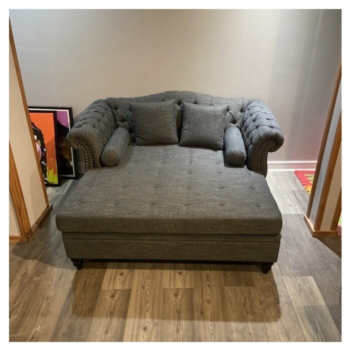 Lamm Tufted Two Flared Arms Chaise Lounge