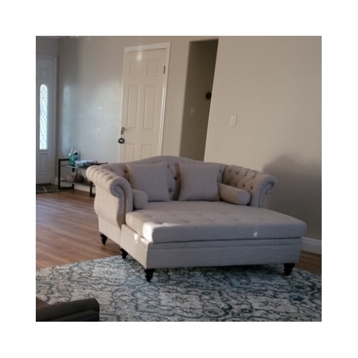 Lamm Tufted Two Flared Arms Chaise Lounge
