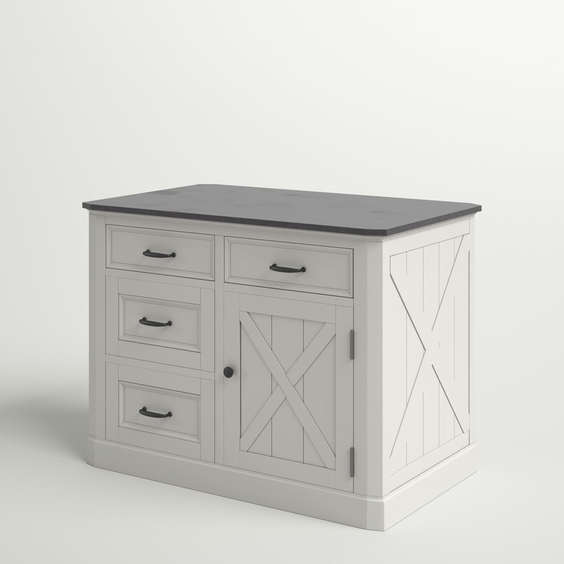 Lana 47'' Wide Kitchen Island with Granite Top