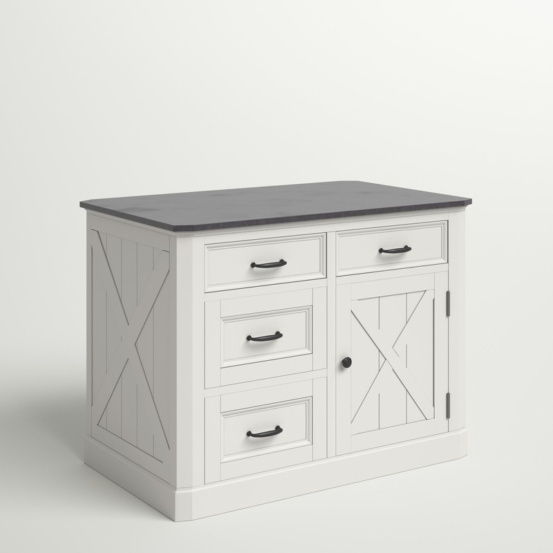 Lana 47'' Wide Kitchen Island with Granite Top