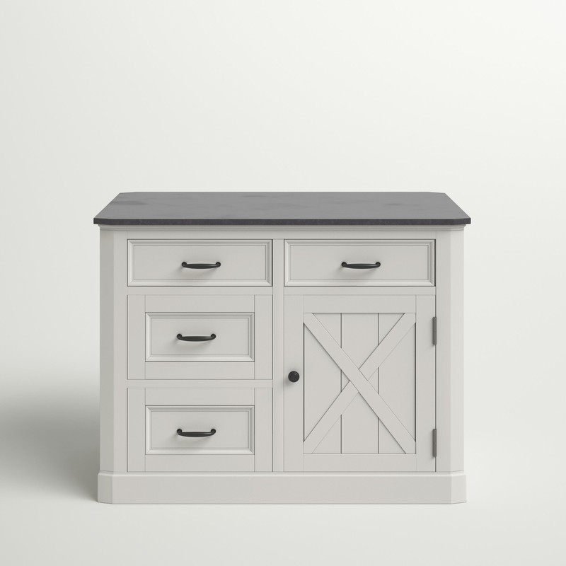 Lana 47'' Wide Kitchen Island with Granite Top