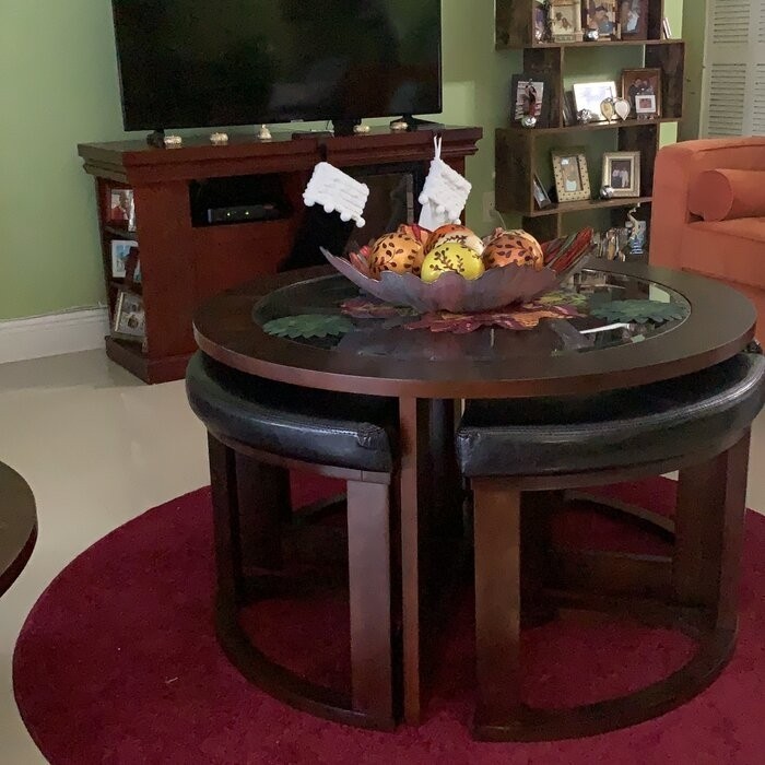 Landaverde Coffee Table with Nested Stools