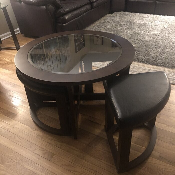 Landaverde Coffee Table with Nested Stools