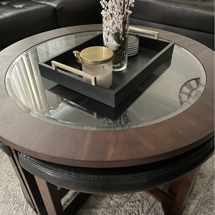 Landaverde Coffee Table with Nested Stools