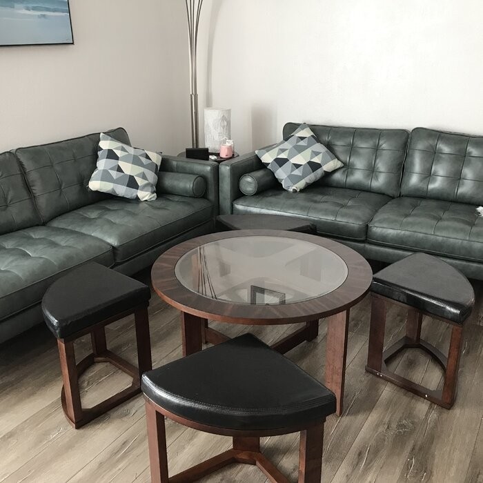 Landaverde Coffee Table with Nested Stools