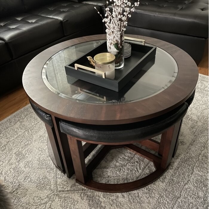 Landaverde Coffee Table with Nested Stools