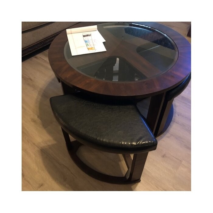 Landaverde Coffee Table with Nested Stools