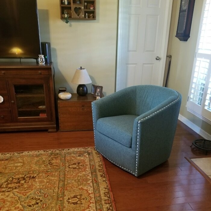 Leominster 28'' Wide Swivel Barrel Chair
