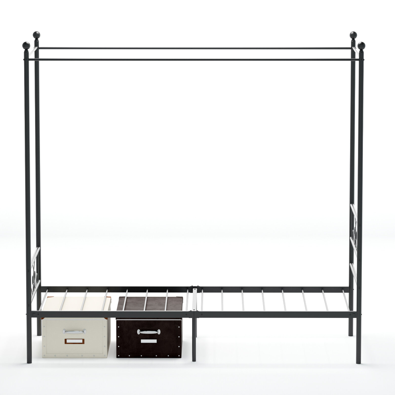 Leontes Twin Metal Canopy Bed by Harriet Bee