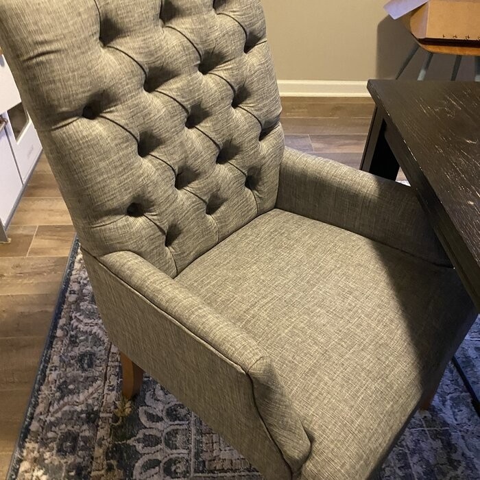 Lila Tufted Linen Arm Chair