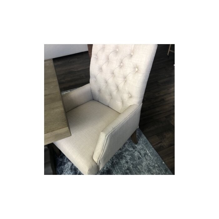 Lila Tufted Linen Arm Chair