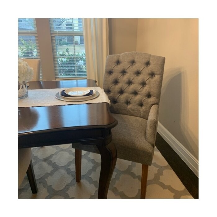 Lila Tufted Linen Arm Chair