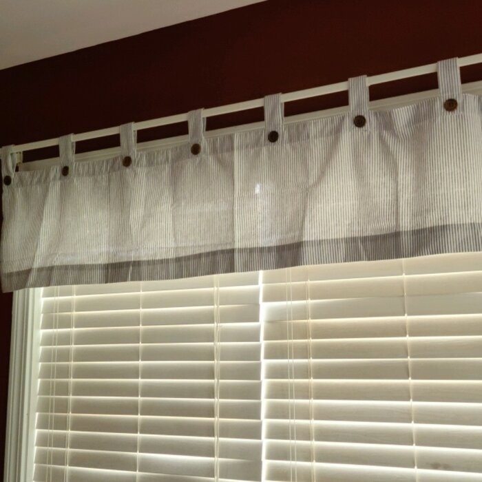 Liviana Striped Cotton Tailored 60'' Window Valance