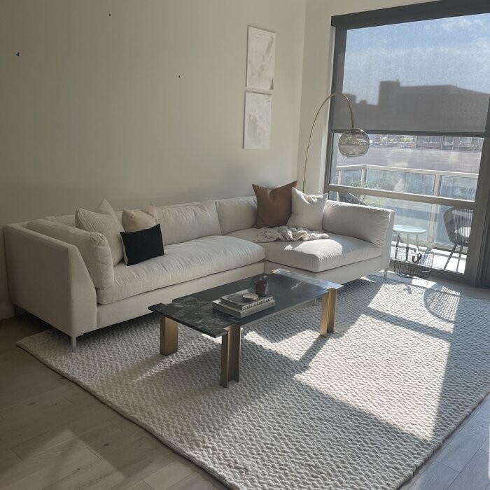 Lockhart Handmade Flatweave Wool Area Rug in Ivory