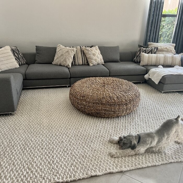 Lockhart Handmade Flatweave Wool Area Rug in Ivory