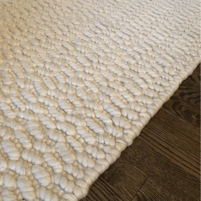 Lockhart Handmade Flatweave Wool Area Rug in Ivory