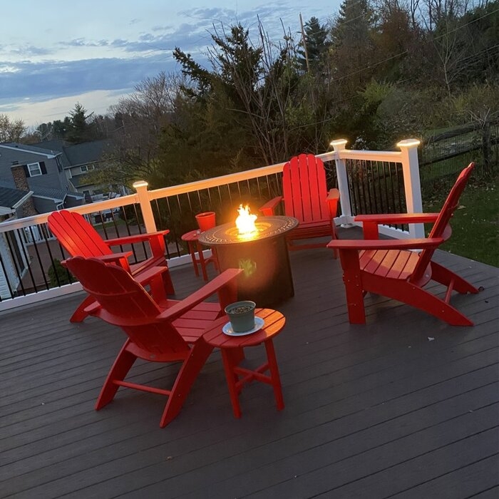 Love 24'' H x 33'' W Aluminum Propane Outdoor Fire Pit Table with Lid