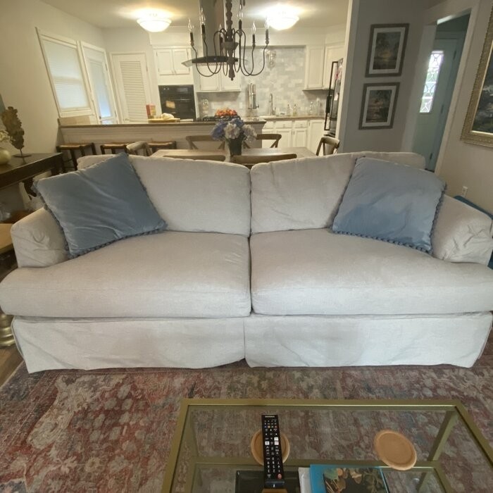 Lucia 93'' Recessed Arm Slipcovered Sofa with Reversible Cushions