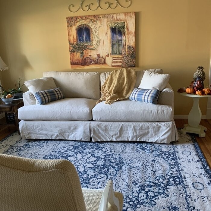 Lucia 93'' Recessed Arm Slipcovered Sofa with Reversible Cushions