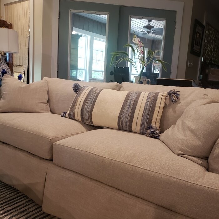 Lucia 93'' Recessed Arm Slipcovered Sofa with Reversible Cushions