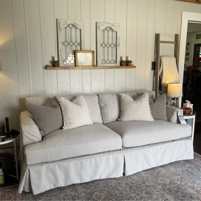 Lucia 93'' Recessed Arm Slipcovered Sofa with Reversible Cushions