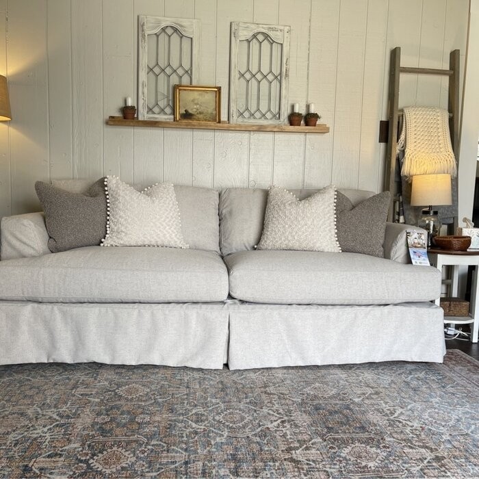 Lucia 93'' Recessed Arm Slipcovered Sofa with Reversible Cushions