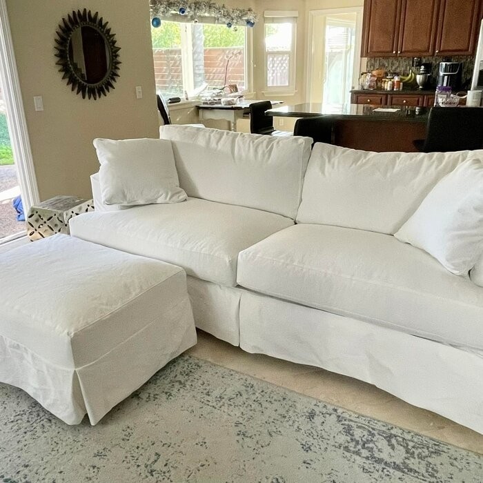 Lucia 93'' Recessed Arm Slipcovered Sofa with Reversible Cushions