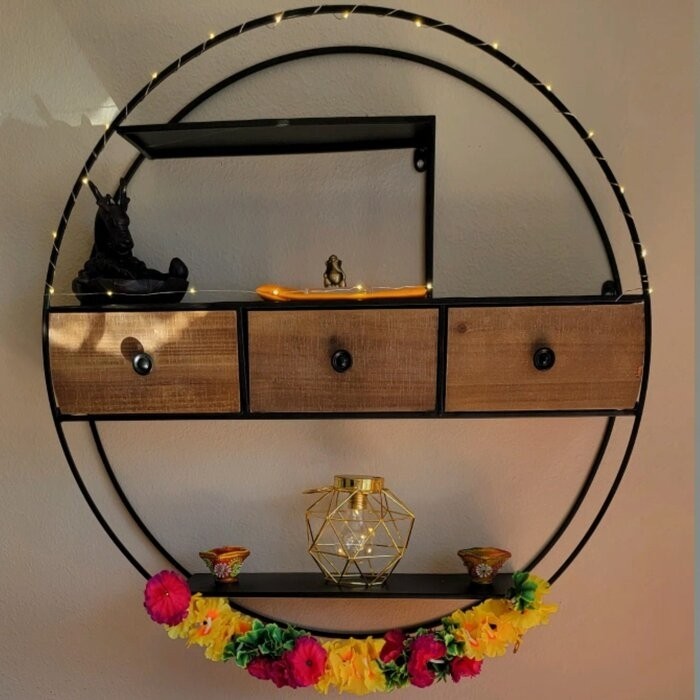 Lukasik 3 Piece Circle Accent Shelf