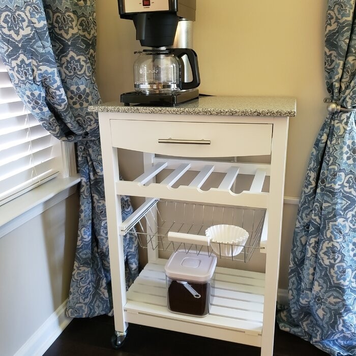 Macy 22.88'' Wide Rolling Kitchen Cart with Granite Top