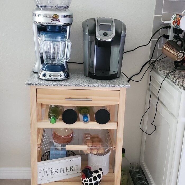 Macy 22.88'' Wide Rolling Kitchen Cart with Granite Top