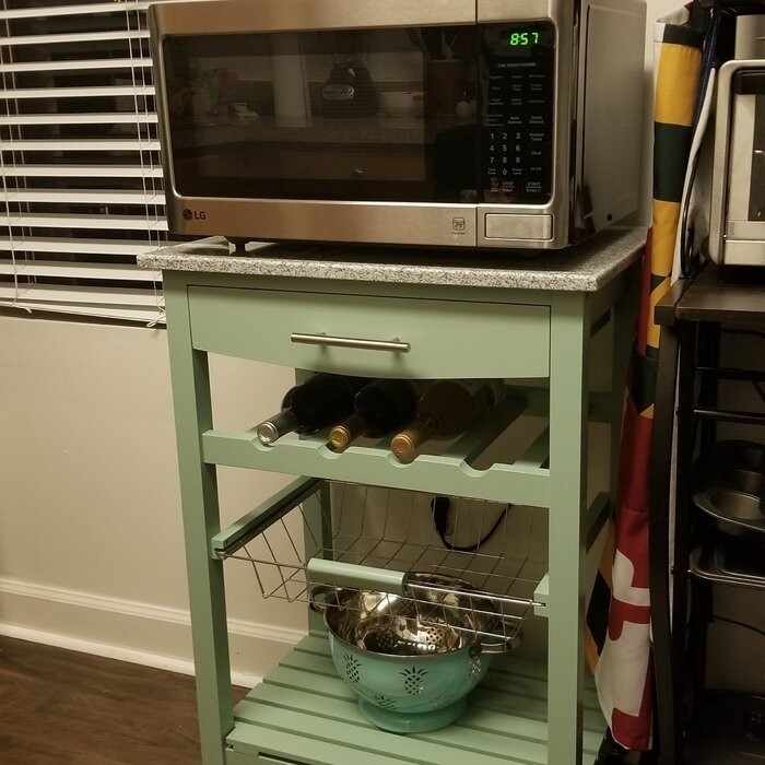 Macy 22.88'' Wide Rolling Kitchen Cart with Granite Top