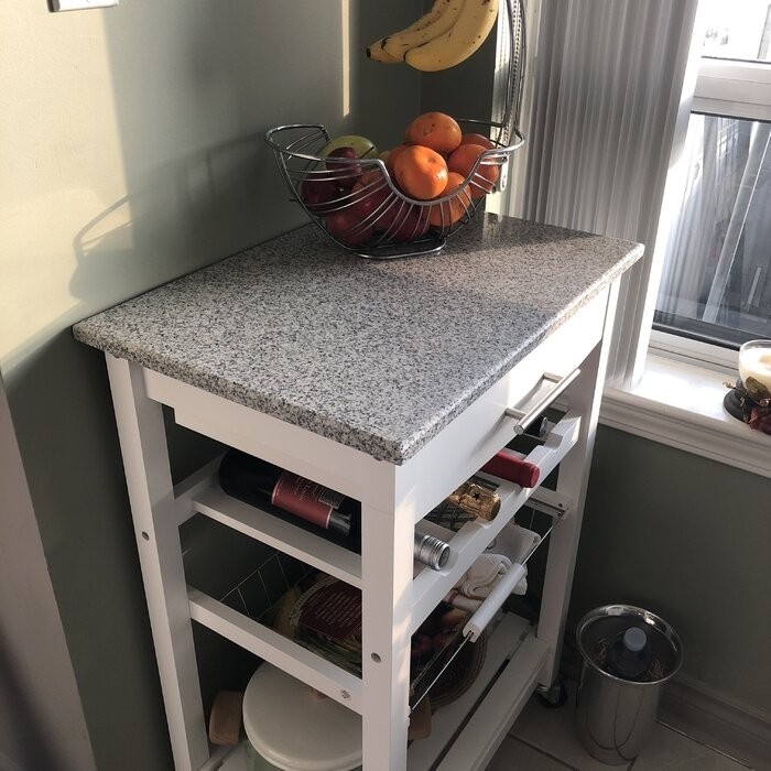 Macy 22.88'' Wide Rolling Kitchen Cart with Granite Top