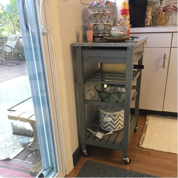 Macy 22.88'' Wide Rolling Kitchen Cart with Granite Top
