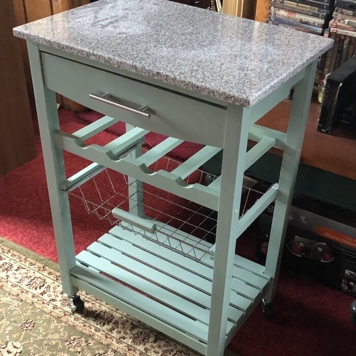 Macy 22.88'' Wide Rolling Kitchen Cart with Granite Top