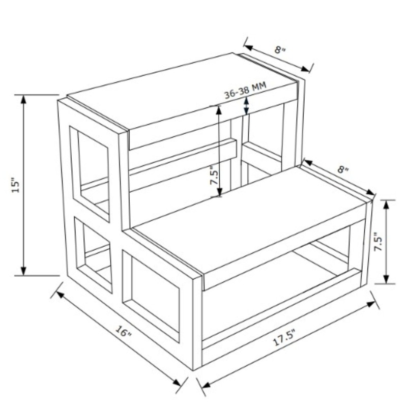 Majeski 2 - Step Wood Step Stool