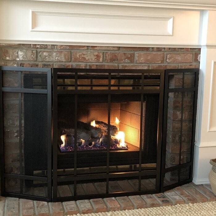 Makhi 3 Panel Steel Fireplace Screen