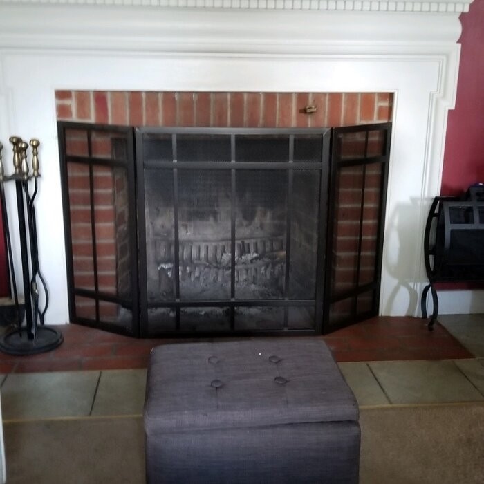 Makhi 3 Panel Steel Fireplace Screen