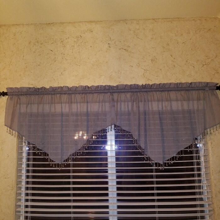 Mardis Solid Color Pointed 51'' Window Valance